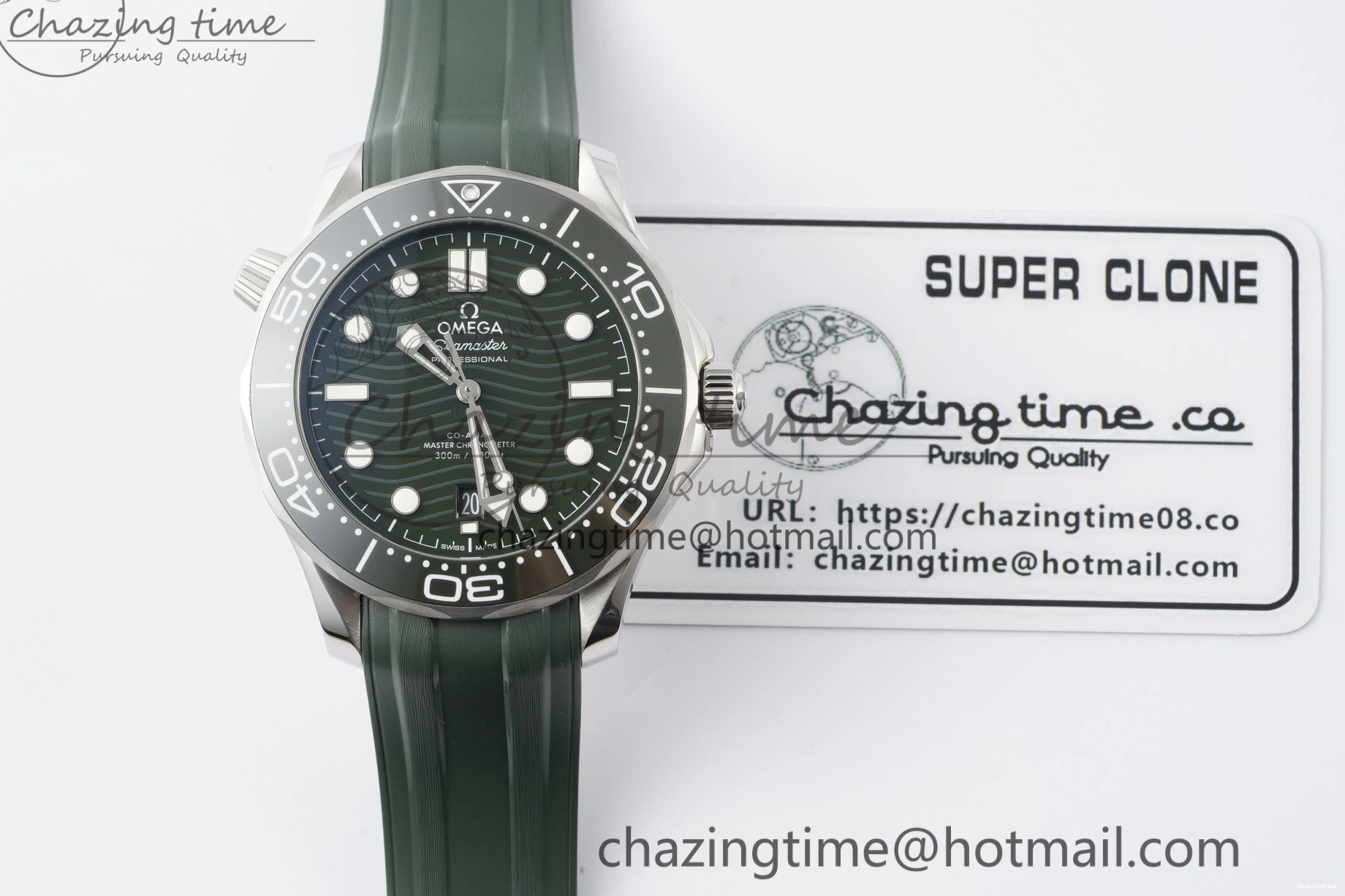 0321 Effortless Seamaster Diver 300M VSF 1:1 Best Edition Green Ceramic Green Dial on Green Rubber Strap A8800 V 7827